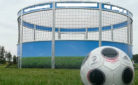 SoccerArena SpeedKicker virtueller Penalty TouchscreenGame Fussball-EventGame Messespiel Torwand
