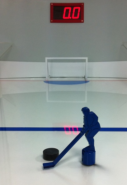 Eishockey-SpeedGame, Table-HockeySpeed, SpeedHockey, Tisch-Hockeyspeed, Fantainment Hockey-Simulator, Radarmessung, Km/H Tischhockey