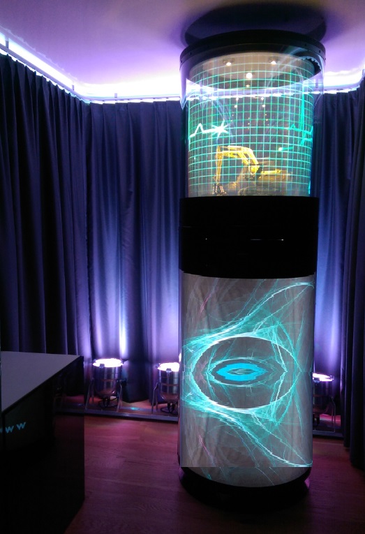 360° LED-Säulendisplay für Video und Produktpräsentation Litefast Litfass Mirage avilight Messedisplay Blickfang EyeCatcher