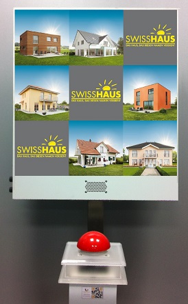LogoGame Swisshaus Messespiel elektronisches Glücksrad SlotMachine