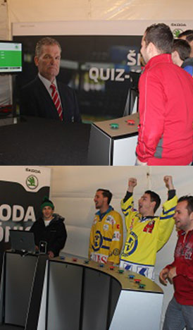 Eishockey-QuizShow Skoda Spenglercup 2013 Frage- und Antwortspiel